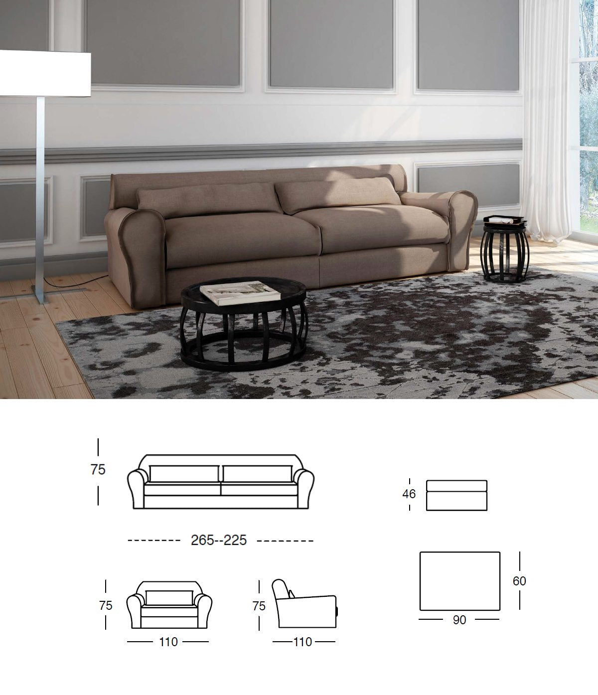 GALAS DIVANO cm 225*-265