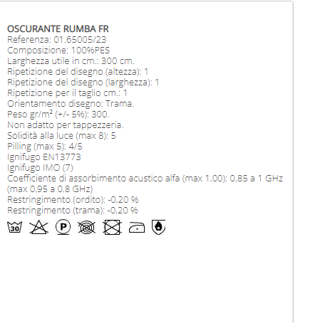 TESSUTO OSCURANTE RUMBA