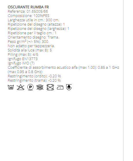 TESSUTO OSCURANTE RUMBA