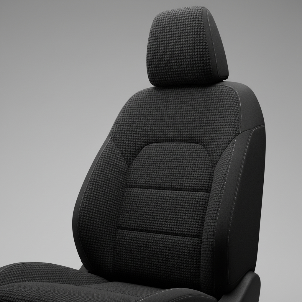 crea da questa immagine un sedile per auto con la stessa trama della foto caricata di colore nero 